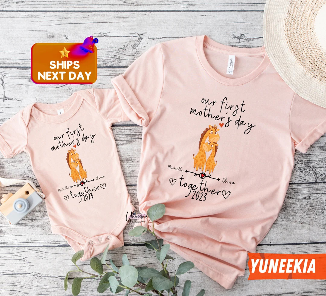 Mother's Day Custom Name or Photo Mommy And Me Outfit, Our First Mother's Day Custom Name Gift, M... | Etsy (US)