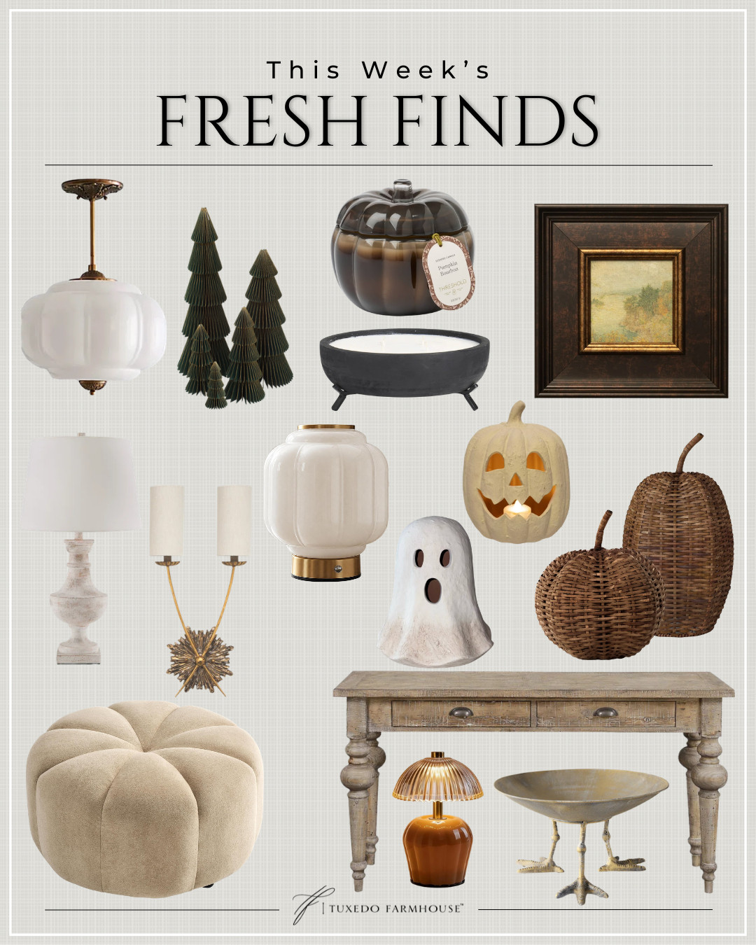 This week’s fresh finds are such a fun mix of cozy fall and everyday home favorites! 🤎 I’m especially loving the woven pumpkins, charming little ghost, warm lighting and that fabulous upholstered ottoman. So many easy pieces to give your home a fresh seasonal update without going overboard on fall decor. 🍂

#LTKHome #LTKSeasonal #LTKStyleTip #FallDecor #HomeFinds #CozyHome #SeasonalDecor #HomeInspo 

 #LTKSeasonal #LTKHome #LTKSaleAlert