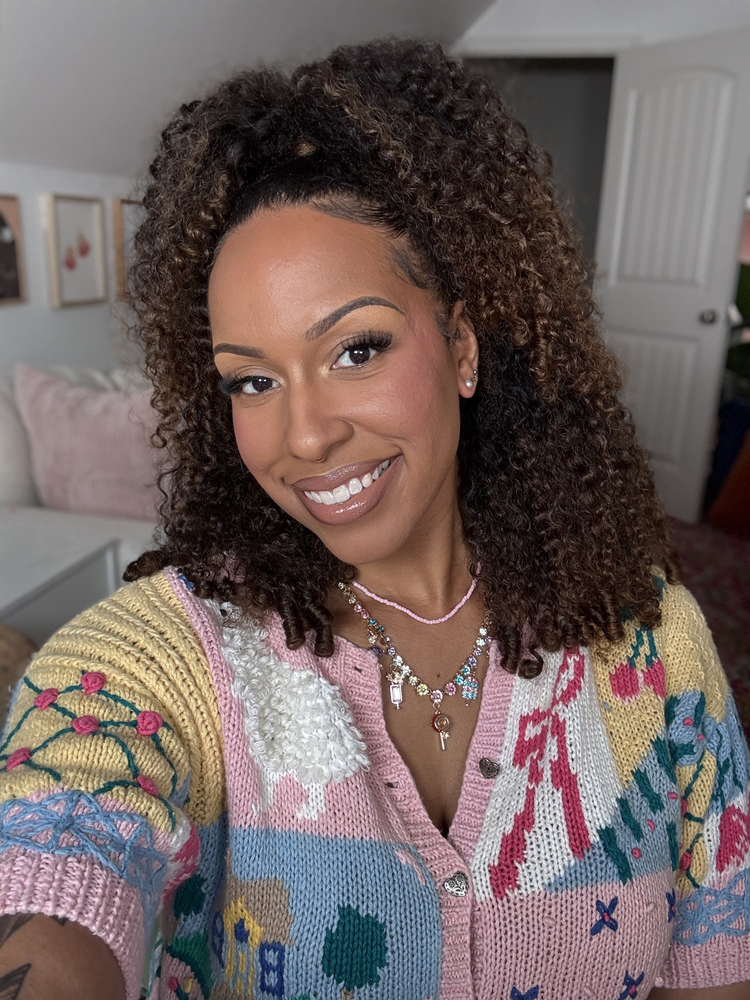 Half Up Half Down for Easter 🐣 
The sweater is thrifted


#LTKootd #LTKMidsize #LTKTall