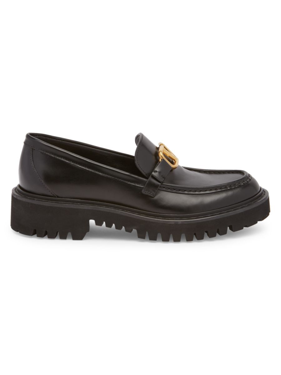VLogo Leather Loafers | Saks Fifth Avenue