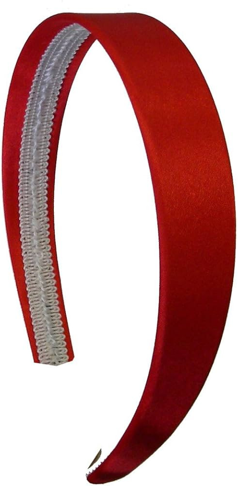 Red 1 Inch Satin Hard Headband for Women and Girls | Amazon (US)