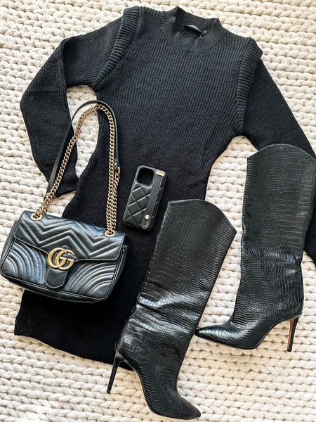 Amazon fashion 
Sweater dress
Knee high boots 
Gucci bag 
Amazon 
Amazon finds 

#LTKunder50 #LTKFind #LTKitbag