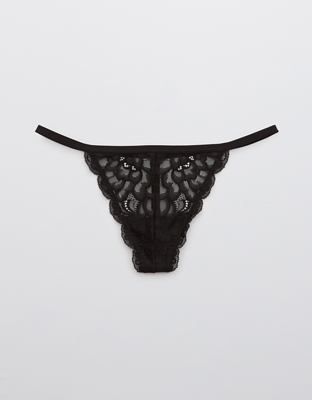 Aerie New Blooms Lace High Cut String Thong Underwear | American Eagle Outfitters (US & CA)