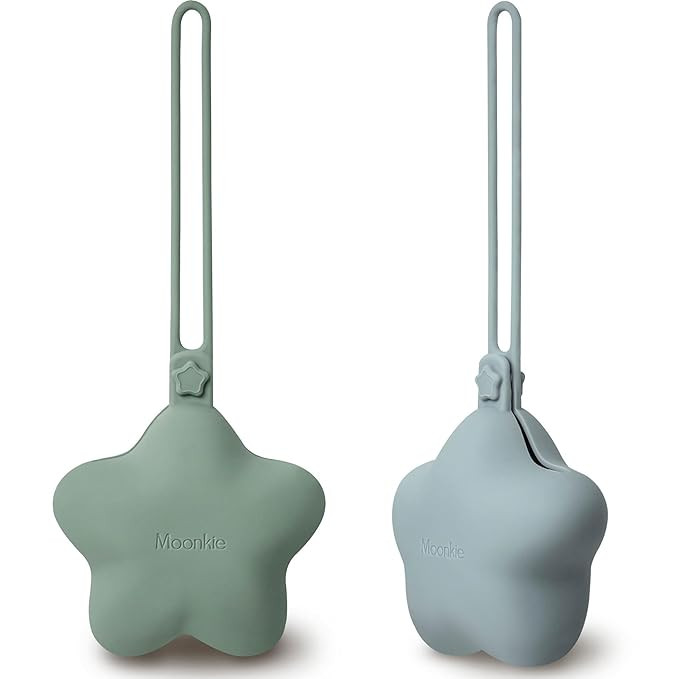 Moonkie Silicone Pacifier Holder Case, Cute Portable Pacifier Storage Case, 2 Pack | Amazon (US)