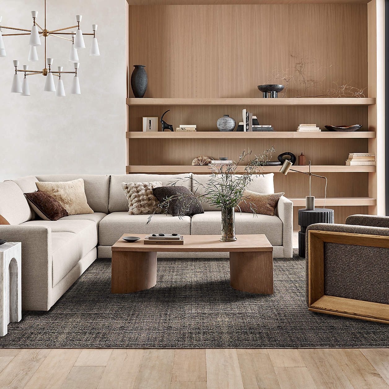 Virage Light Brown Oak Wood 54" Rectangular Coffee Table + Reviews | Crate & Barrel | Crate & Barrel