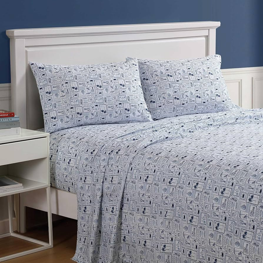 Nautica - Queen Size Sheet Set, 100% Soft Bed Sheets with Matching Pillowcases, Cool & Breathable... | Amazon (US)