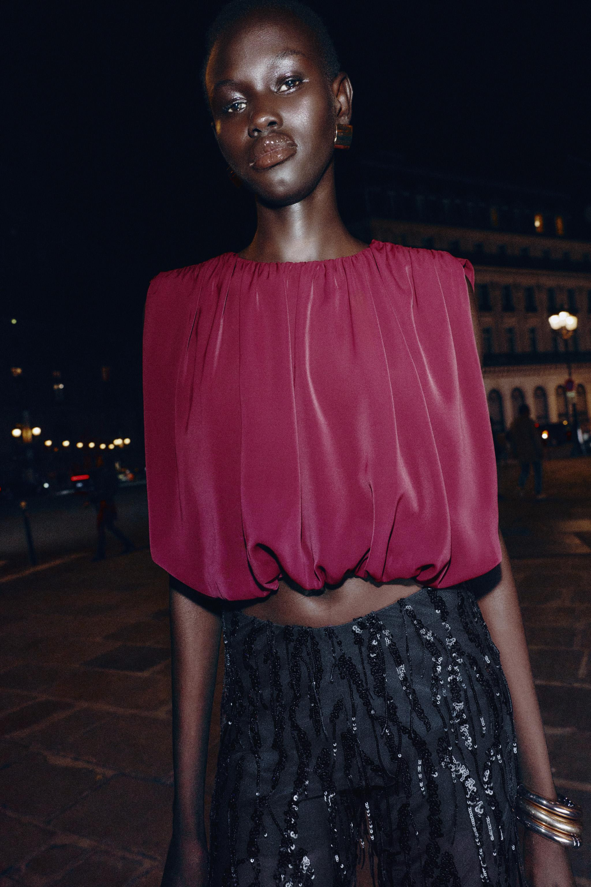 DRAPED BALLOON TOP | Zara UK