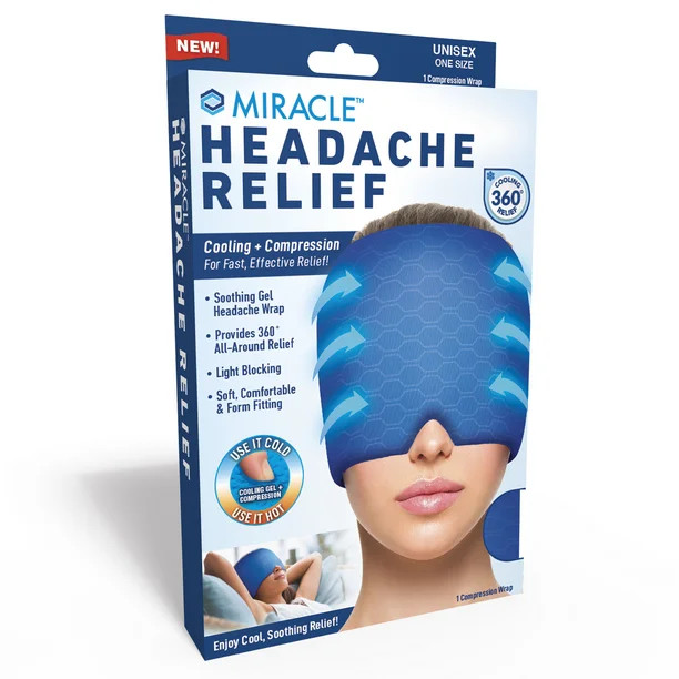 Miracle Headache Relief Cap, Cooling and Compression Relief for Headaches, 360 Degree Head Covera... | Walmart (US)