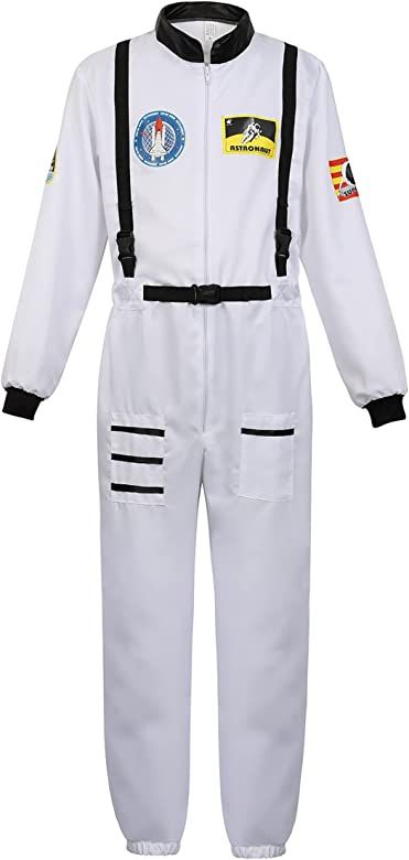 Men's Adult Astronaut Spaceman Costume Coverall Pilot Air Force Flight Jumpsuit Dress Up Party | Amazon (US)