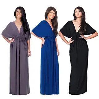 V-Neck Short Sleeve Maxi Dress | YesStyle (US)