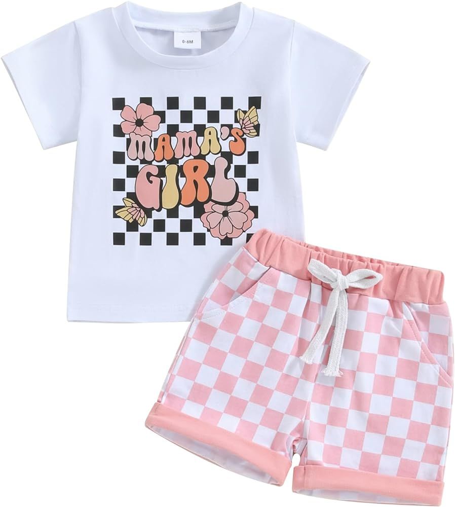 DuAnyozu Toddler Baby Girl Summer Clothes Waffle Short Sleeve T Shirt Top Shorts Set Infant 2 Pie... | Amazon (US)