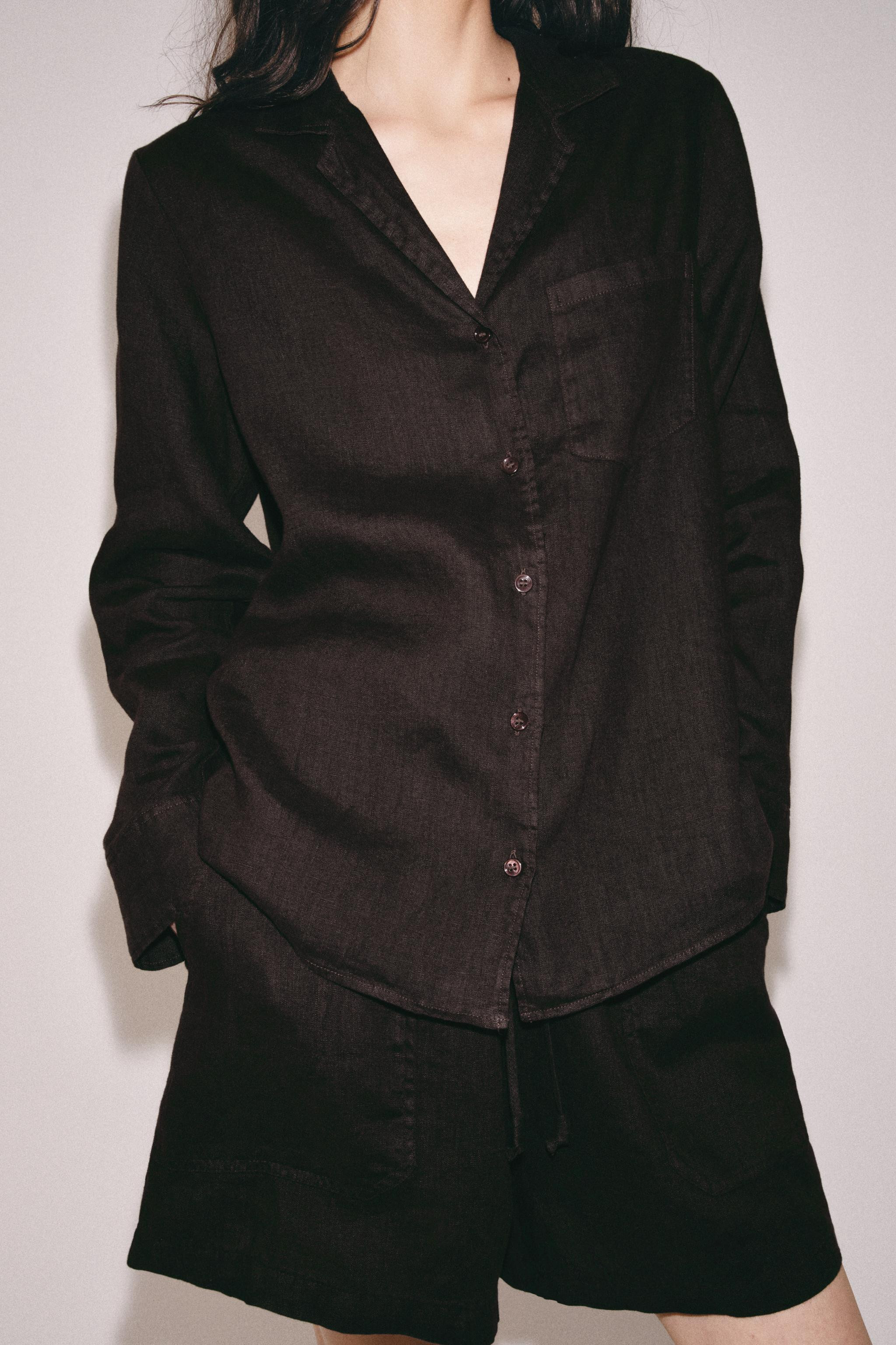 ZW COLLECTION LINEN POCKET SHIRT | Zara US