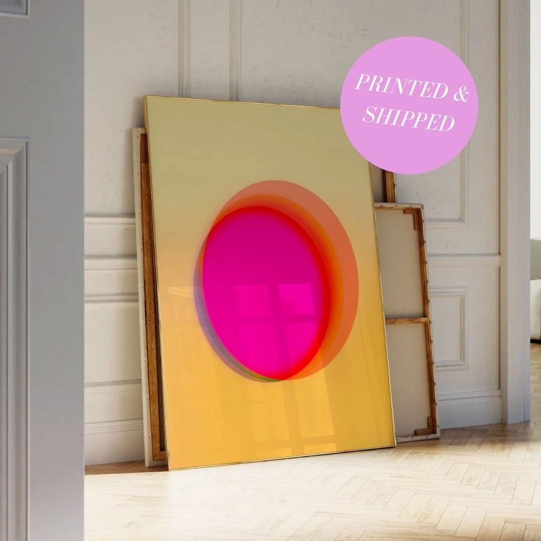 Positive Aura Poster Yellow and Pink Gradient Poster Affirmation Wall Art Aesthetic Printed Trend... | Etsy (US)