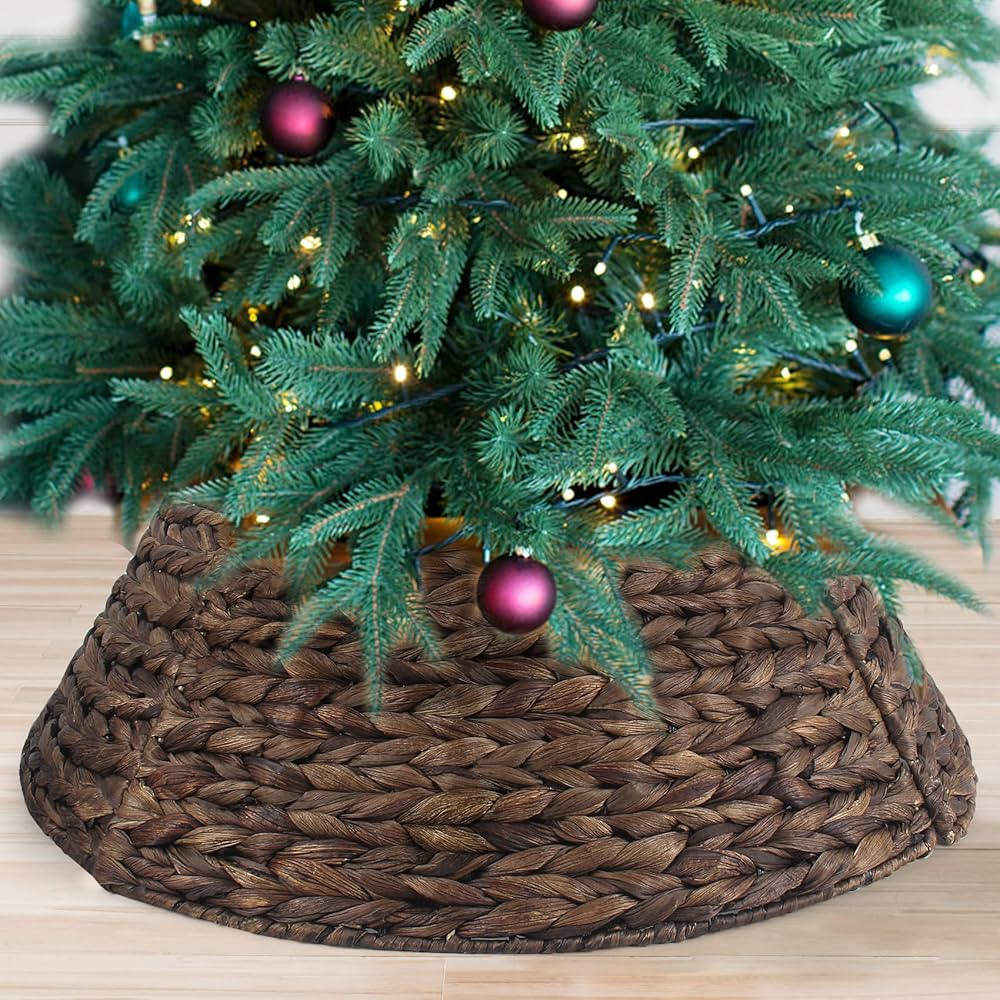 Christmas Tree Collar, 24'' Christmas Tree Collars for Artificial Trees, Water Hyacinth Tree Skir... | Amazon (US)