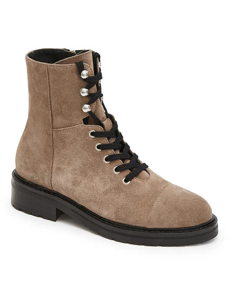 Dusty Womens Faux Suede Combat Motorcycle Boots | Shop Simon