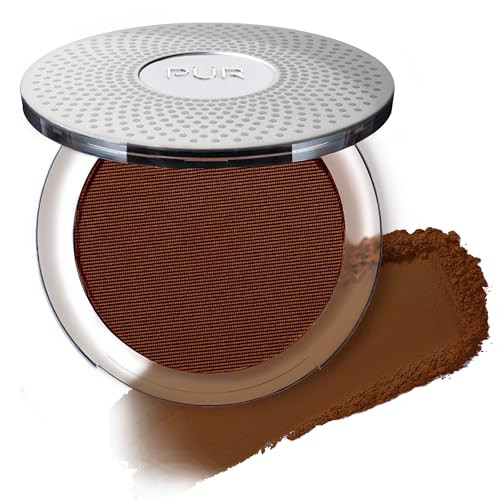 PÜR MINERALS 4-in-1 Pressed Mineral Makeup Powder Foundation with SPF 15 - Concealer & Finishing Compact Pressed Powder for Face - Buildable Medium to Full Coverage Foundation Powder (Truffle) | Amazon (US)