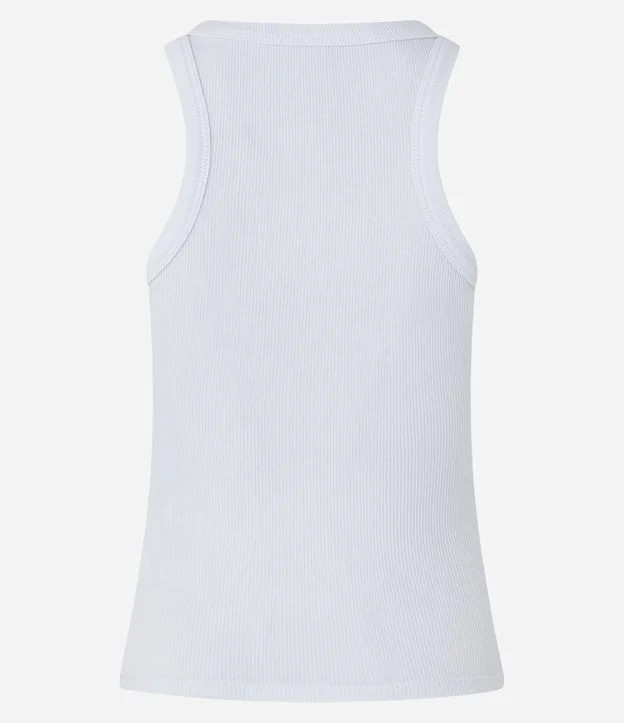 Blusa Regata em Ribana com Textura Canelada Branco | Renner (BR)