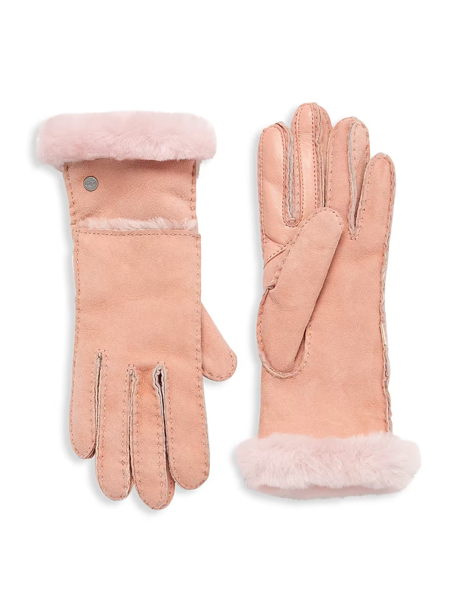 Women's Sheepskin Seamed Gloves - Apple Blossom - Size Medium | Saks Fifth Avenue
