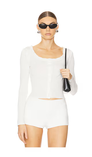 Tessa Cardigan Top in White | Revolve Clothing (Global)