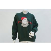 Vintage 80S-90S Christmas Sweatshirt Applique Santa Sweater Ugly Shirt Cottagecore Retro | Etsy (US)