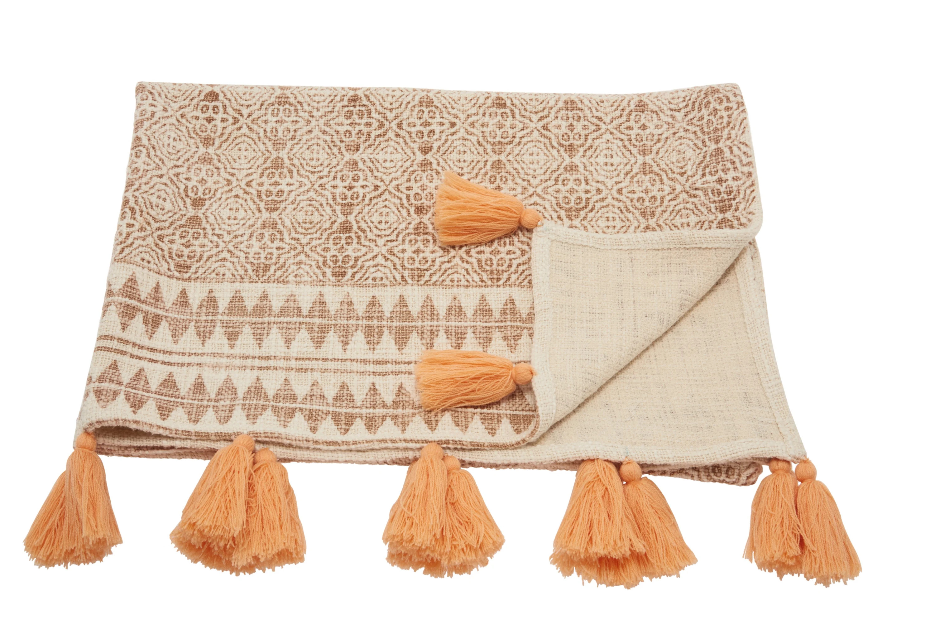 Nourison Throw Ornate Natural Decorative Throw Blanket, 50" x 60" - Walmart.com | Walmart (US)