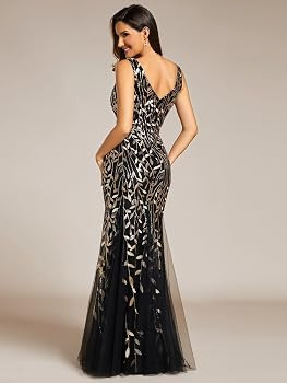 Ever-Pretty Women's Sequin Mermaid Double V-Neck Sleeveless Formal Dress | Amazon (US)