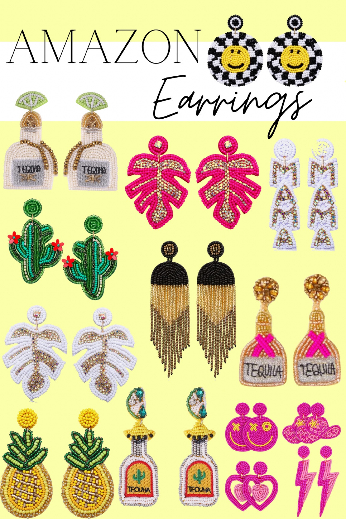 Cute beaded earrings from Amazon! Mother’s Day gift ideas! Tequila earrings, palm leaf earrings, vacation earrings, beach earrings. 

#LTKGiftGuide #LTKFestival