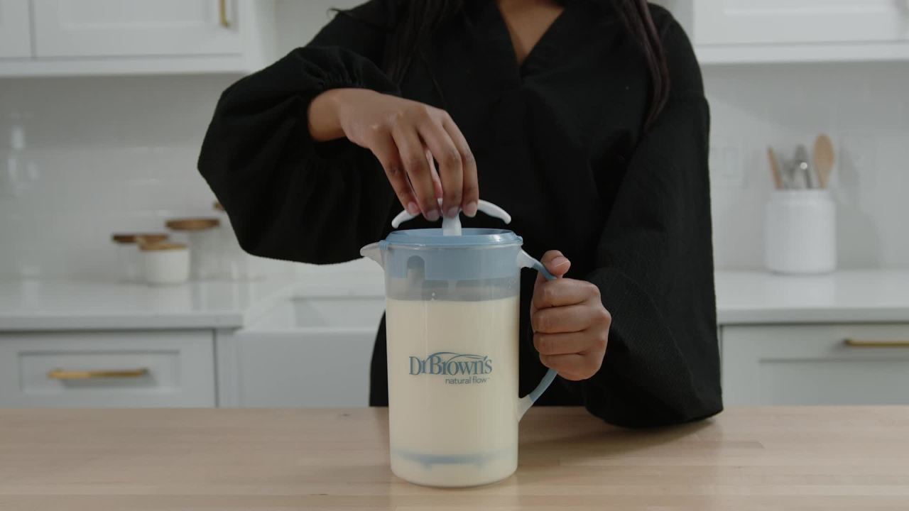 Dr. Brown's Baby Formula Mixing Pitcher, Adjustable Stopper/Locking Lid/No-Drip Spout, Blue 36oz,... | Walmart (US)