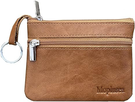 Genuine Leather Small Coin Purse Wallet With Keychain Mini Change Purse Coin Pouch Holder For Men... | Amazon (US)
