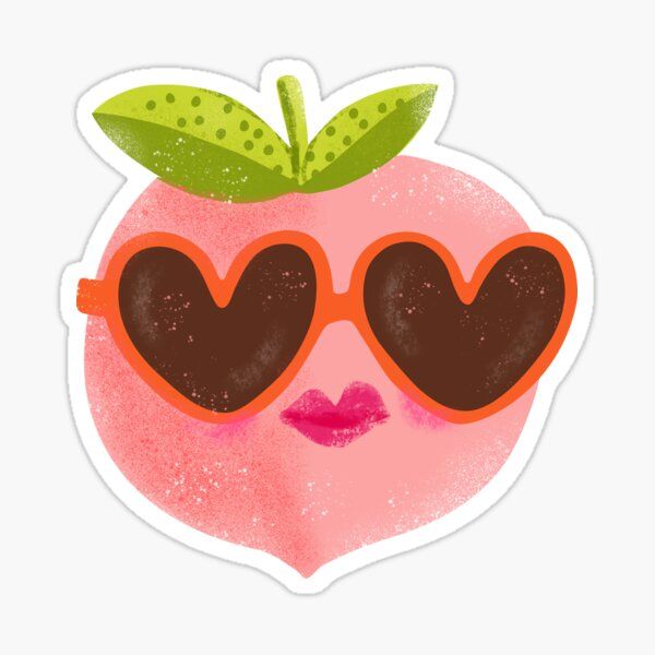 Peach Sunnies Sticker by ellolovey | Redbubble (US)