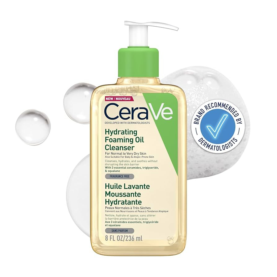 CeraVe Hydrating Foaming Oil Cleanser for Normal to Very Dry Skin with Squalane, Triglyceride and... | Amazon (UK)