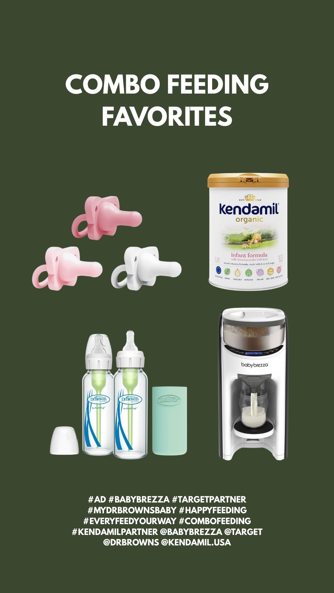 #AD A good formula is so important so that your babies are getting the nutrients they need! Here are my favorite products from @target! #BabyBrezza #TargetPartner #MyDrBrownsBaby
#HappyFeeding #EveryFeedYourWay
#ComboFeeding #KendamilPartner @babybrezza @drbrowns @kendamil.usa
