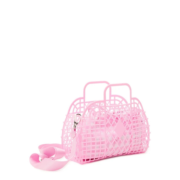 No Boundaries Juniors Jelly Crossbody Handbag with Top Handle | Walmart (US)