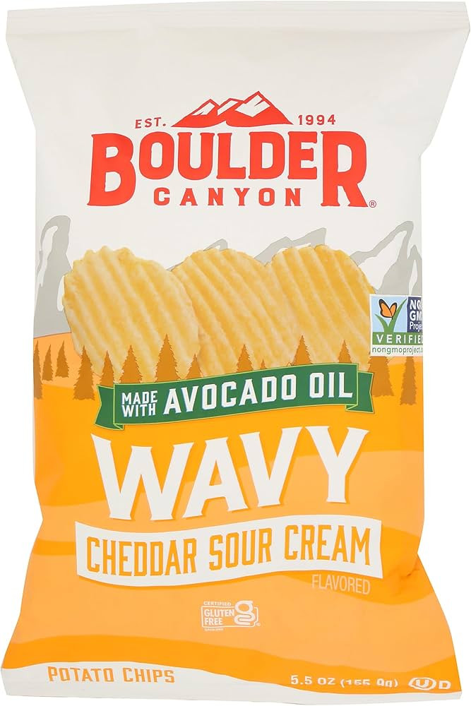 Boulder Canyon, Wavy Cheddar Sour Cream Potato Chips, 5.5 Ounce | Amazon (US)