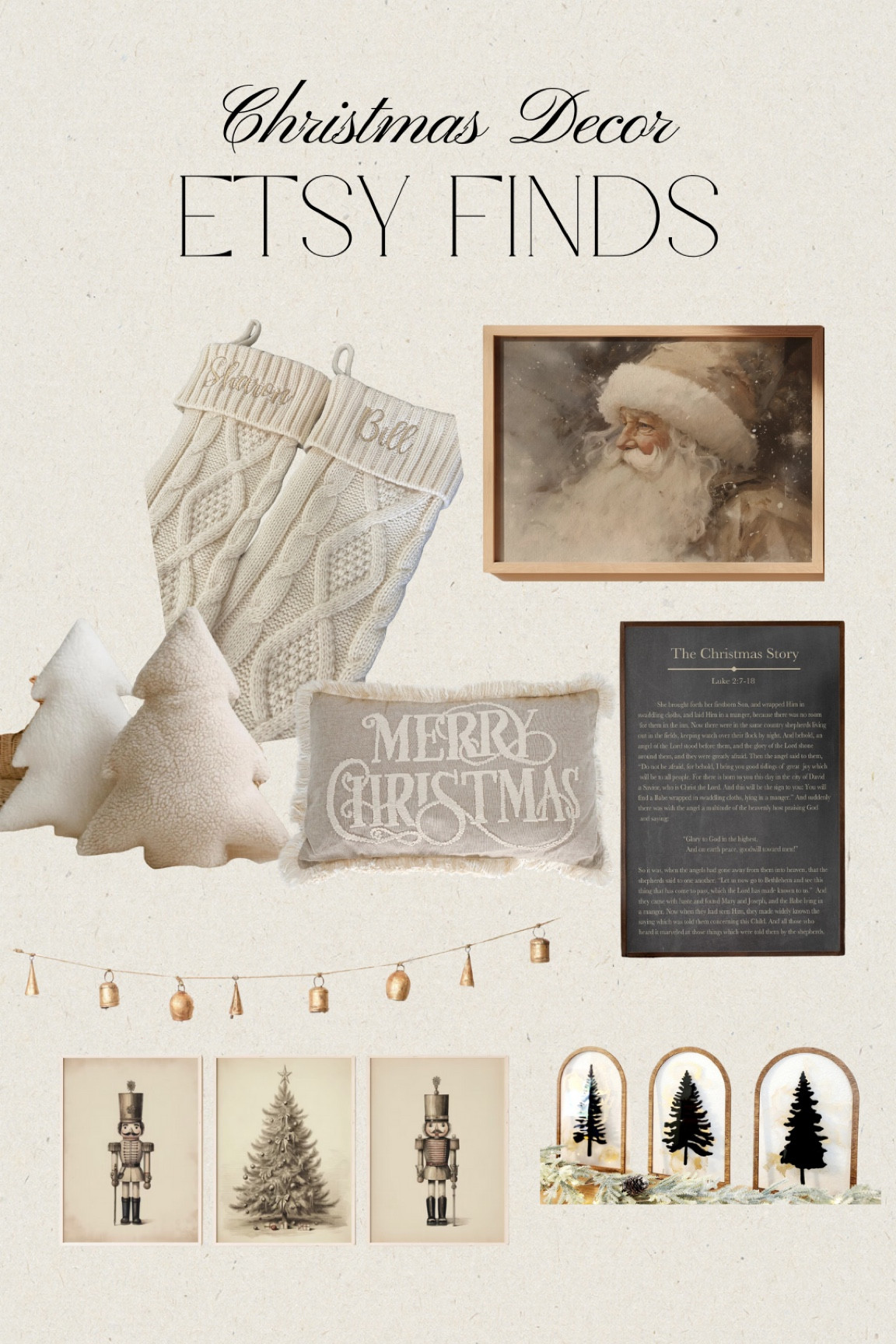 Etsy Christmas Decor • holiday home • neutral Christmas • Stockings • Etsy finds 

#LTKSeasonal #LTKHome #LTKHoliday