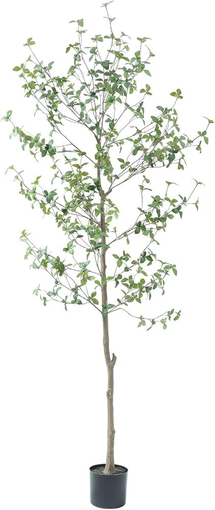 7ft Faux Quince Leaf Tree with Lifelike Leaves & Realistic Trunks, 84in Artificial Quince Leaf Tr... | Amazon (US)