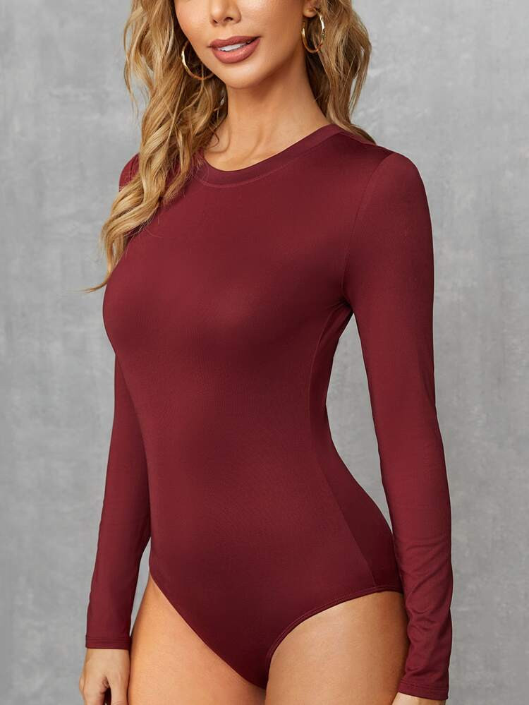 SHEIN Solid Tee Bodysuit | SHEIN