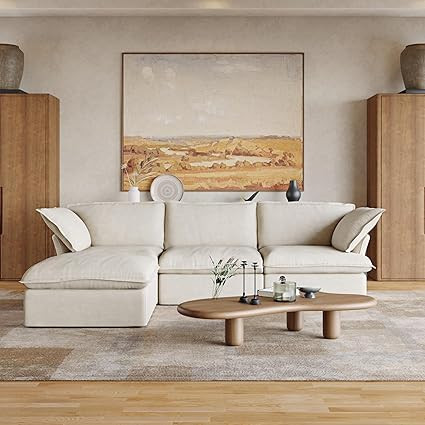 123" L-Shaped Small Convertible Sectional Sofa Couch with Reversible Storage Ottoman,3 Seat L-Sha... | Amazon (US)