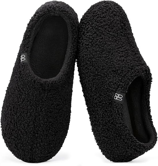 HomeTop Women's Fuzzy Curly Fur Memory Foam Loafer Slippers with Polar Fleece Lining | Amazon (US)