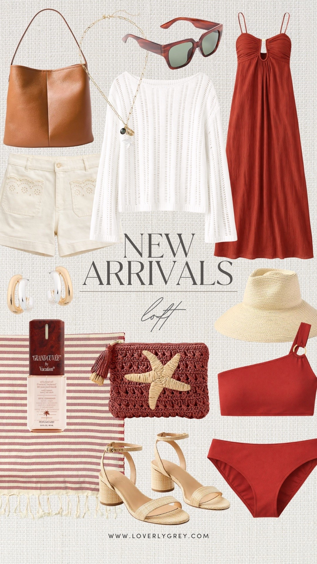 I love these new arrivals from Loft! They have all your resort and summer essentials. This shade of red is so pretty and flattering while still being soft. 

Loverly grey, summer outfit ideas, vacation look inspo, loft summer pieces, raffia summer accessories, cute summer clothes 2026

#LTKootd #LTKSeasonal #LTKBeauty