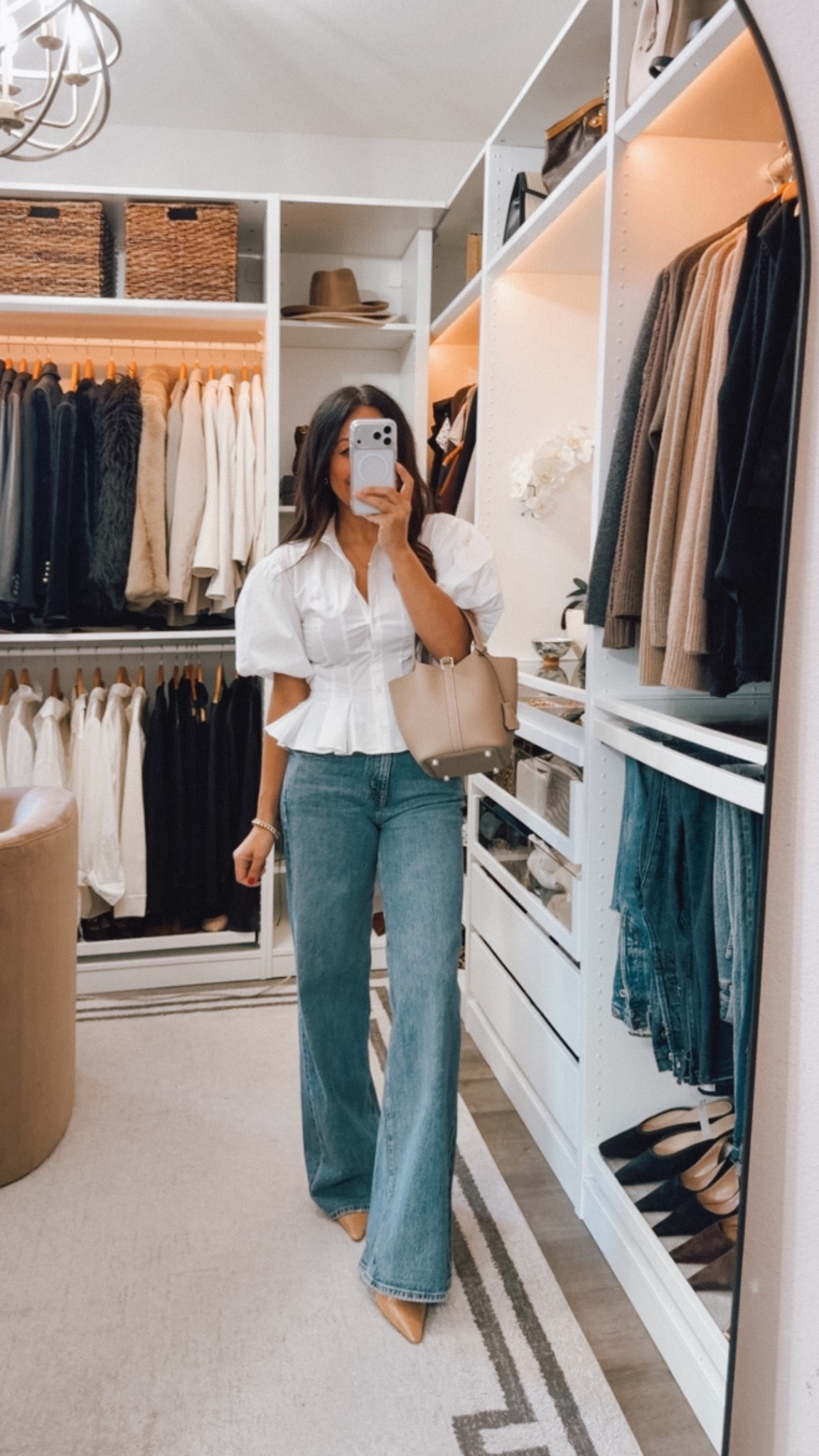 Such a fun blouse! And currently 40% off⭐️ fits small….Consider sizing up 1 
Jeans are so good- TTS 

#LTKOver40 #LTKSaleAlert #LTKootd