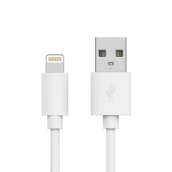 Just Wireless 10ft TPU Lightning to USB-A Cable - White | Target