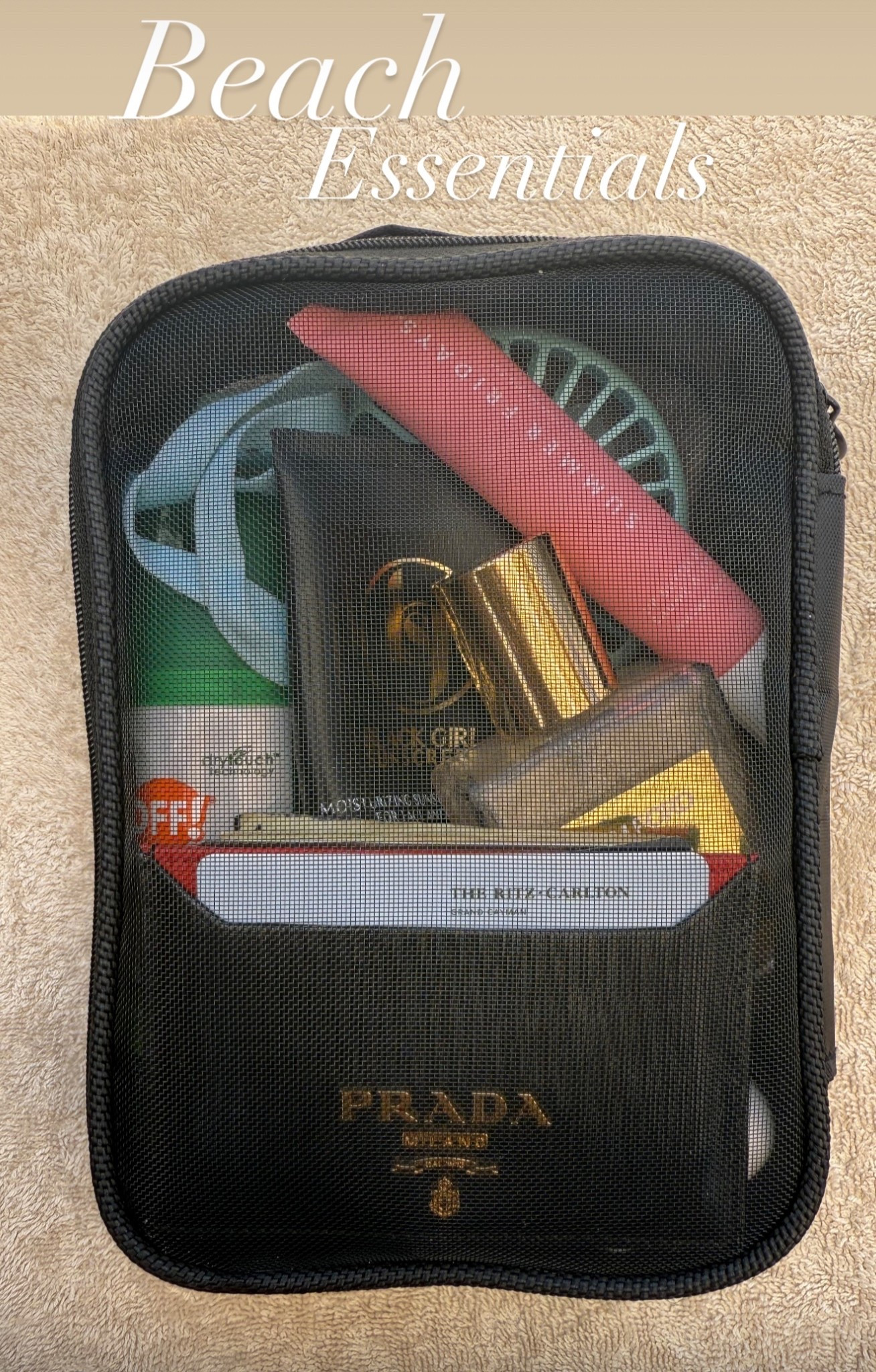 I’ve linked all of my essentials including my hat. The mesh bag was great to simply drop in my beach bag without having to move 12 things over! 