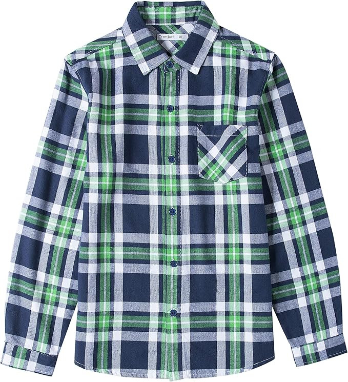 Tronjori Boy's Long Sleeve Button Down Woven Shirt | Amazon (US)
