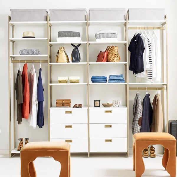 California Closets® The Everyday System™ 96" W 20" D Double Hanging & Shoe Storage Closet Syst... | Wayfair North America