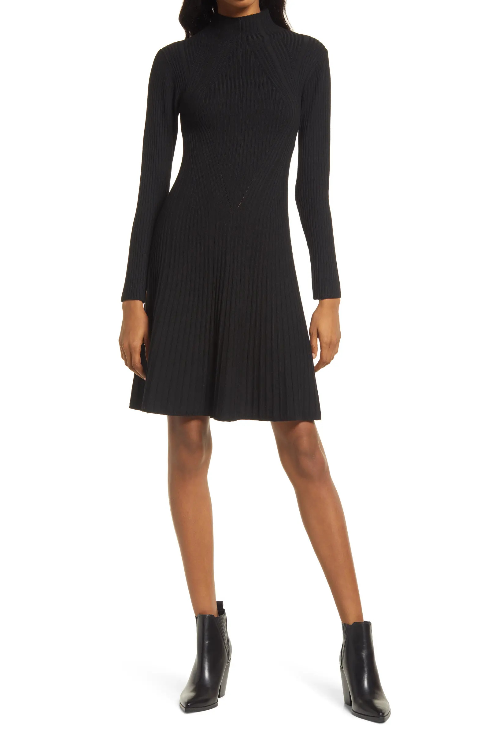 French Connection Mari Rib Knit Long Sleeve Minidress | Nordstrom | Nordstrom Canada
