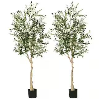 6 ft. Tall Artificial Olive Tree Faux Olive Plants for Indoor and Outdoor (2- Pack) | The Home Depot