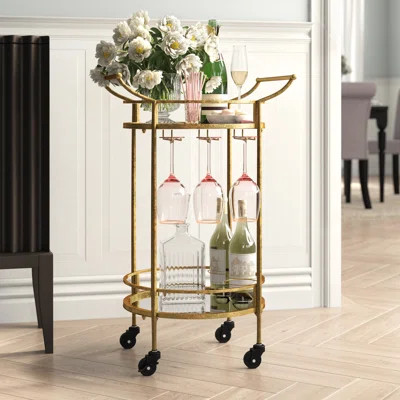 Round Metal Bar Cart House of Hampton® | Wayfair North America