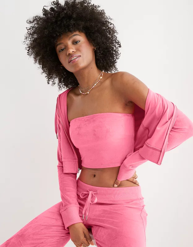 Aerie Dreamy Velour Bandeau | Aerie