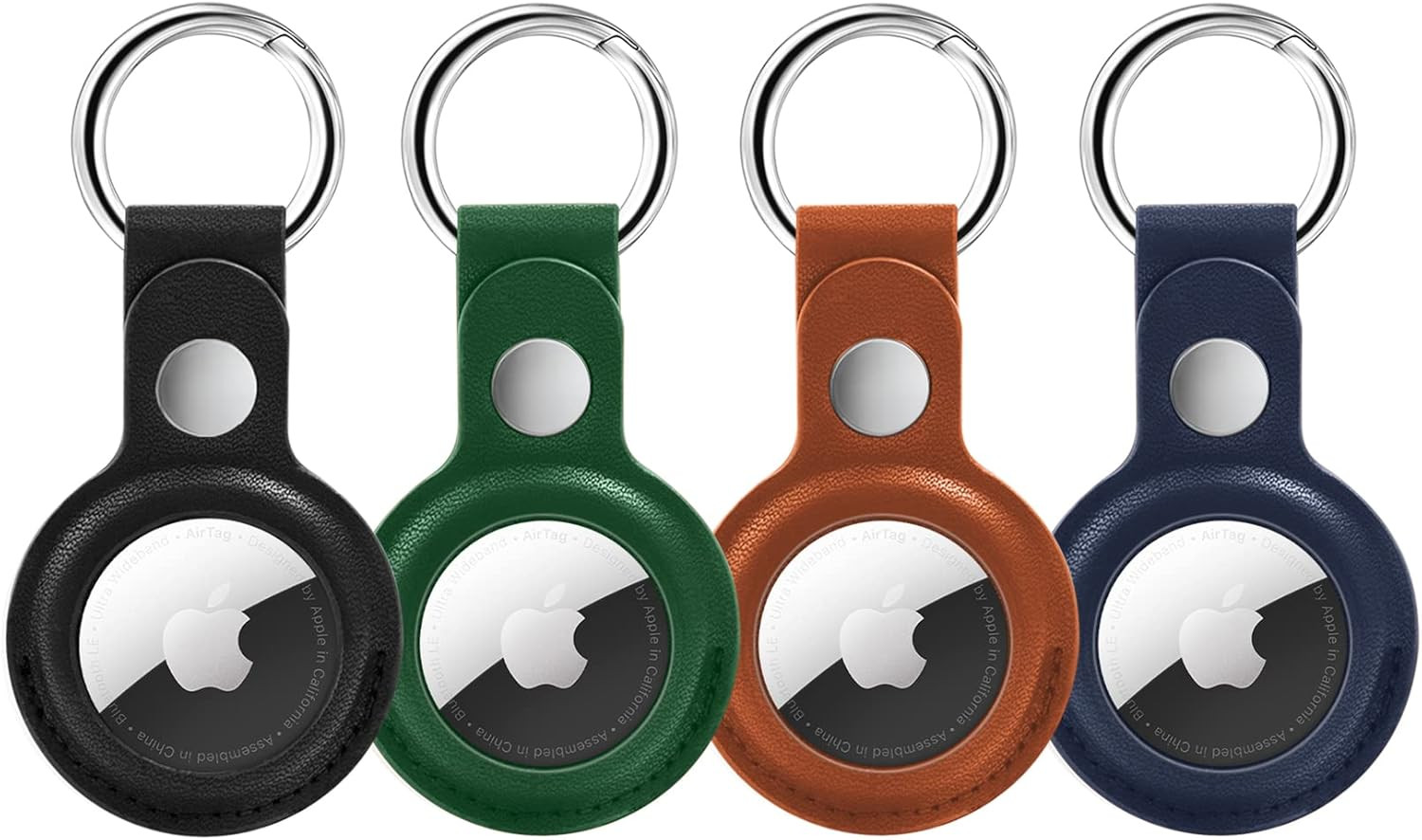 Supfine Leather airtag Holder,4 Pack air tag Keychain for Apple Air tag ,airtags Protective Track... | Amazon (US)